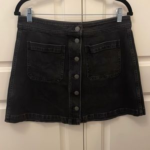 Madewell Black Denim A-Line Mini Skirt
